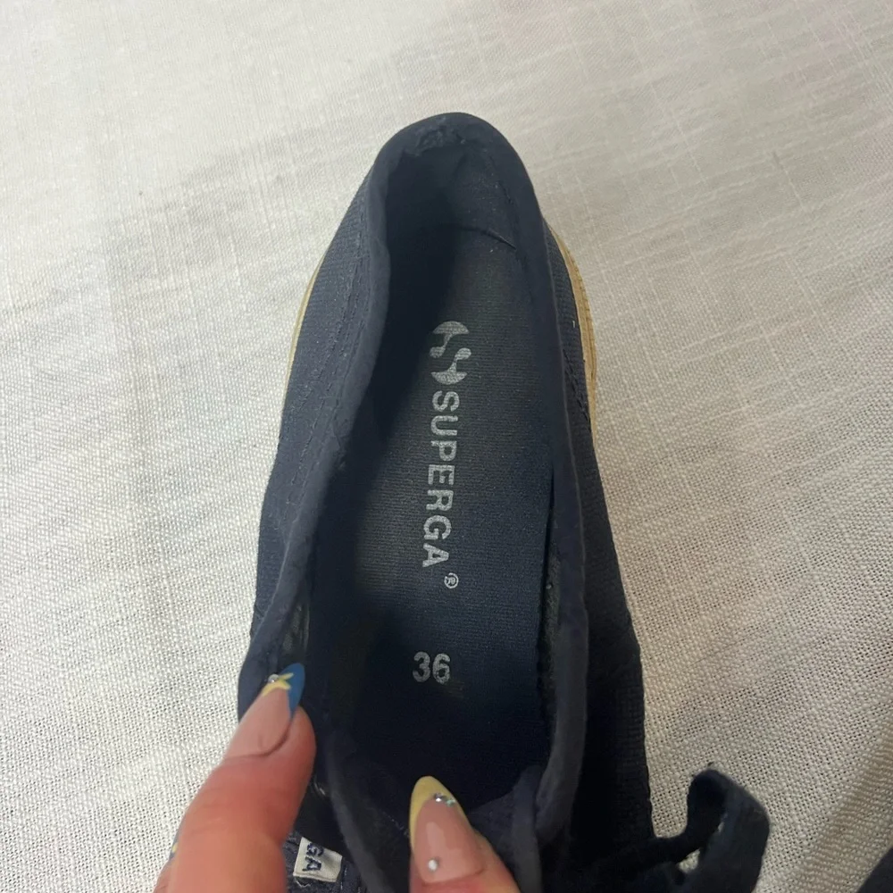 Superga Navy Canvas Low-Top Sneakers Women’s 36 / US 6 - Picture 5 of 7